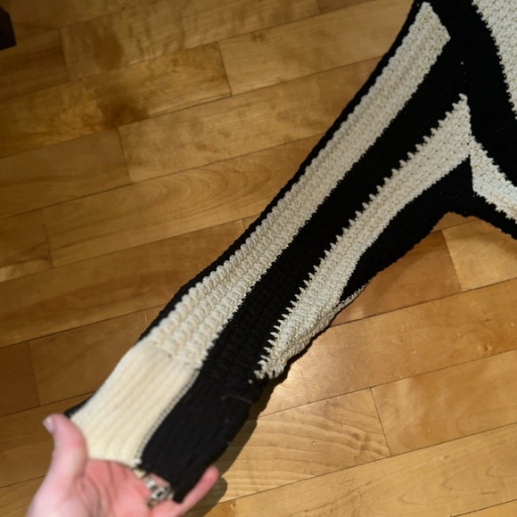 NWT Pacsun Cream & Black Strip Cardigan - Picture 9 of 9